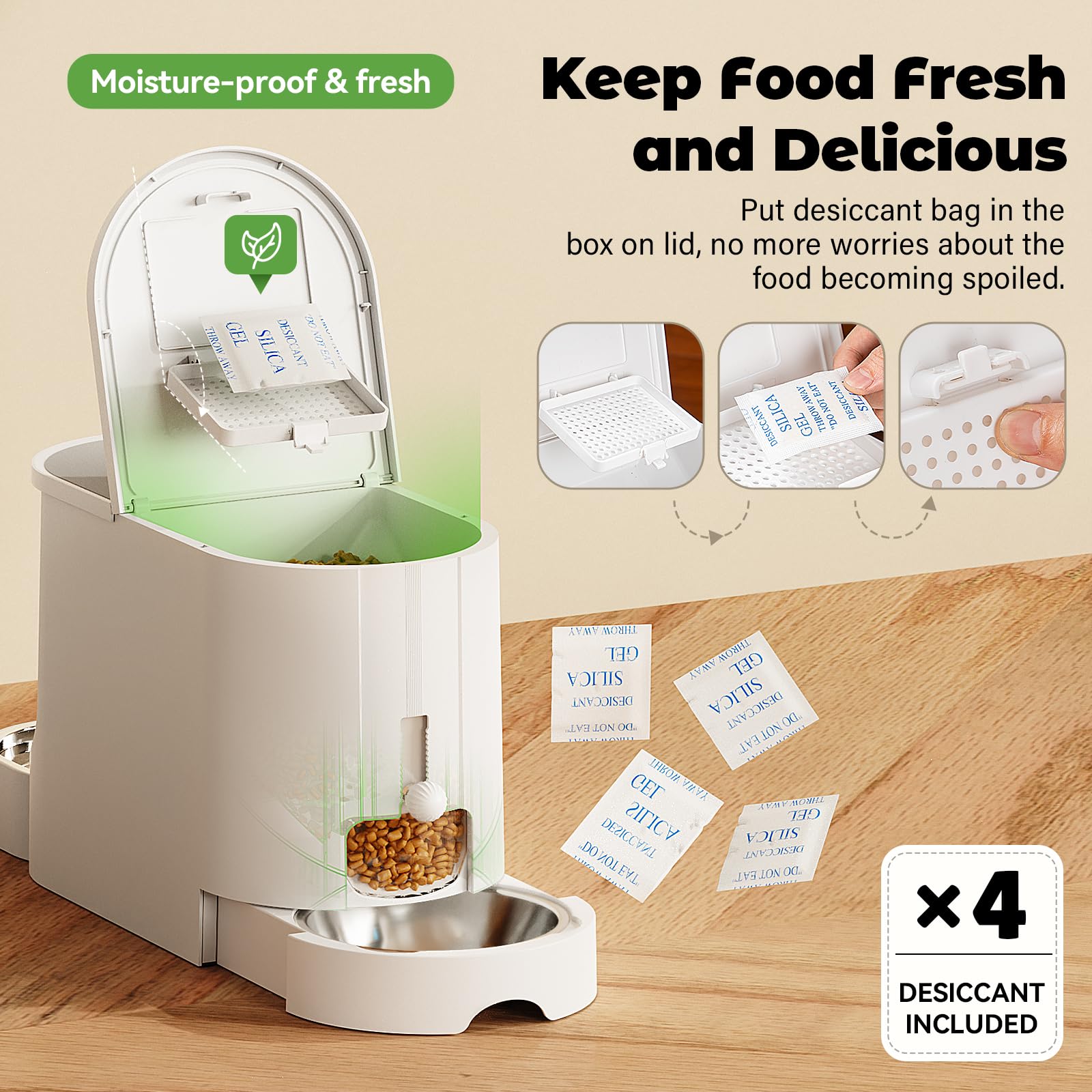 Anti-slip base on the JUNSPOW feeder keeps it stable during feeding.