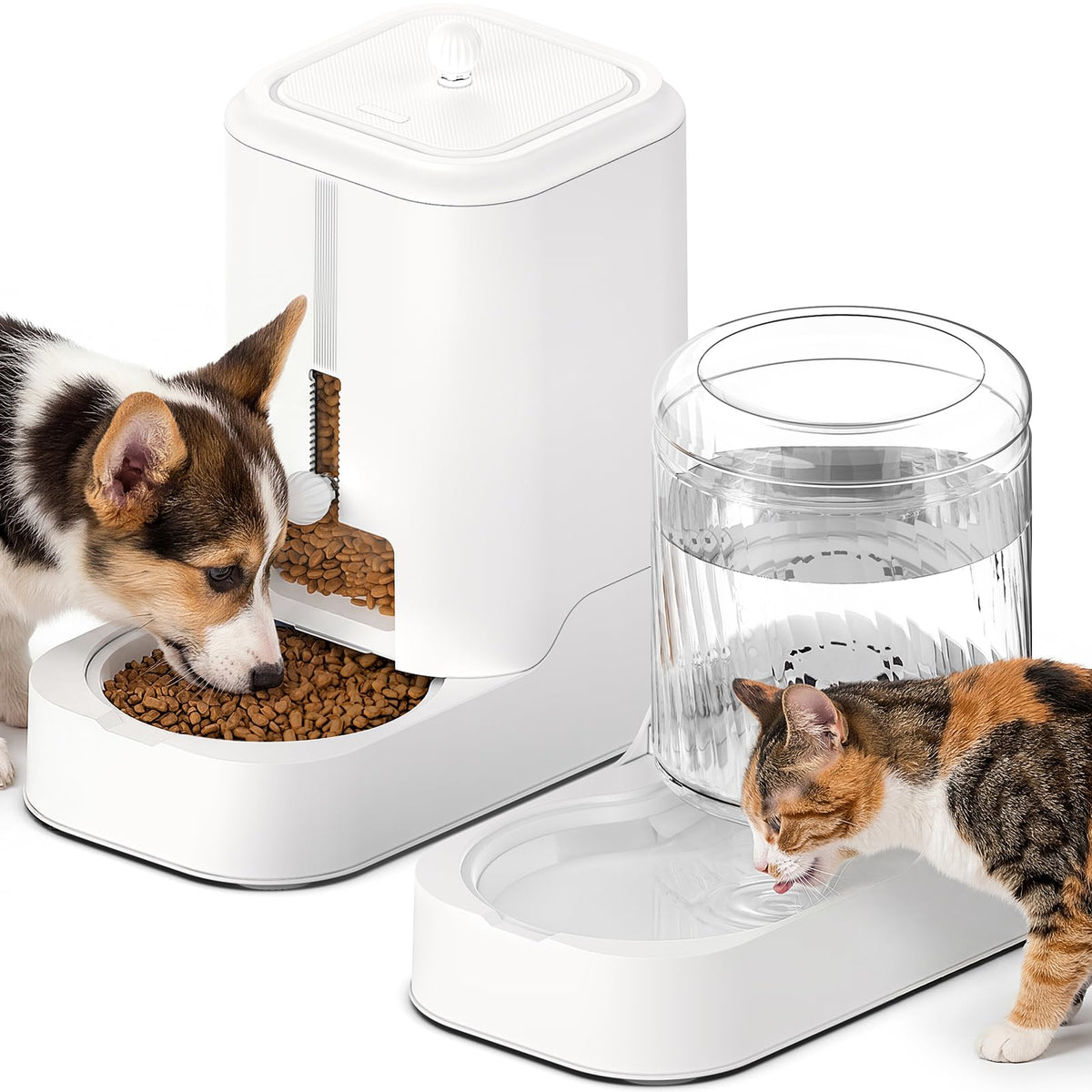 JUNSPOW automatic-feeder-dog-water-dispenser-set helps pets eat calmly and neatly.