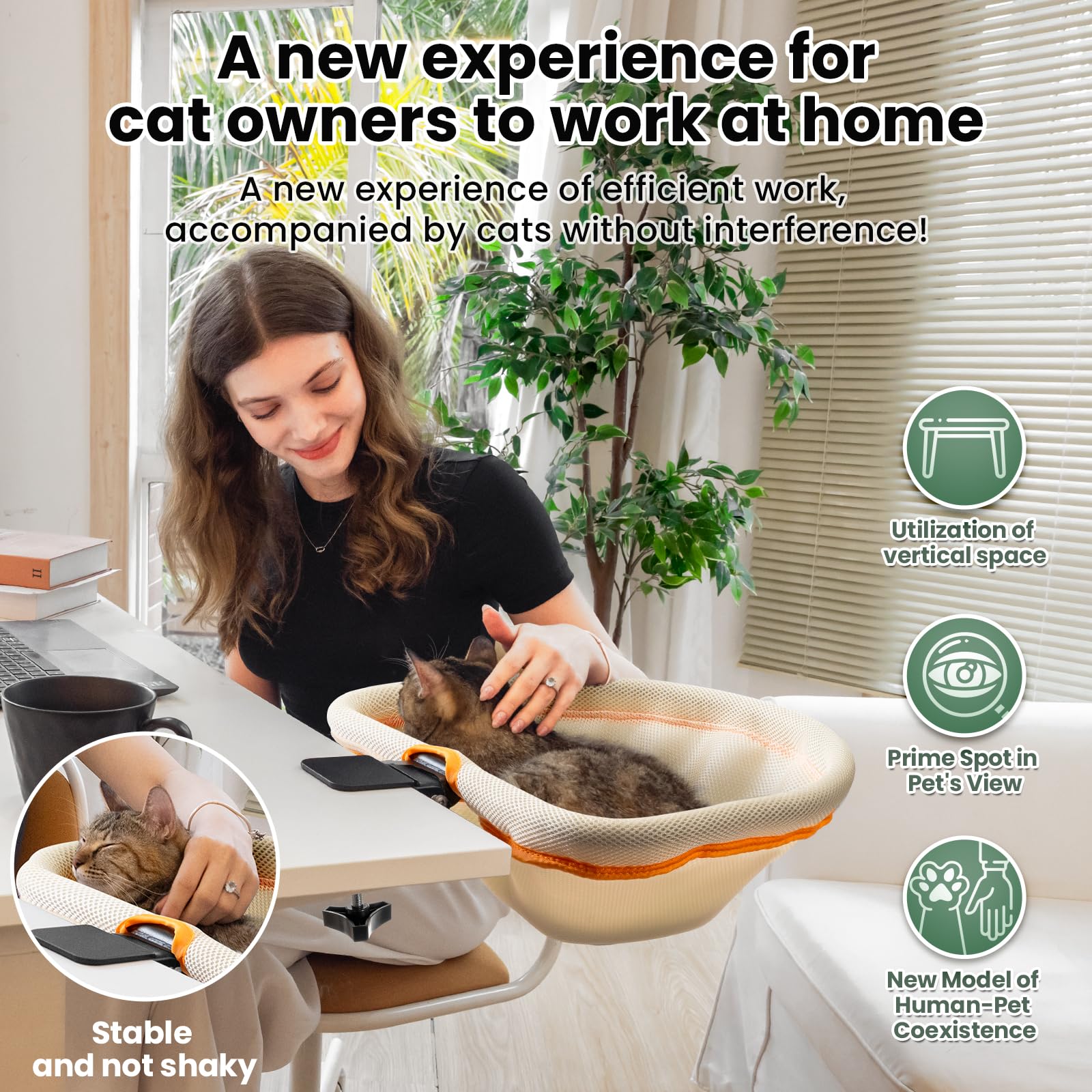 JUNSPOW sunken design helps cats curl securely for deep, relaxed naps.