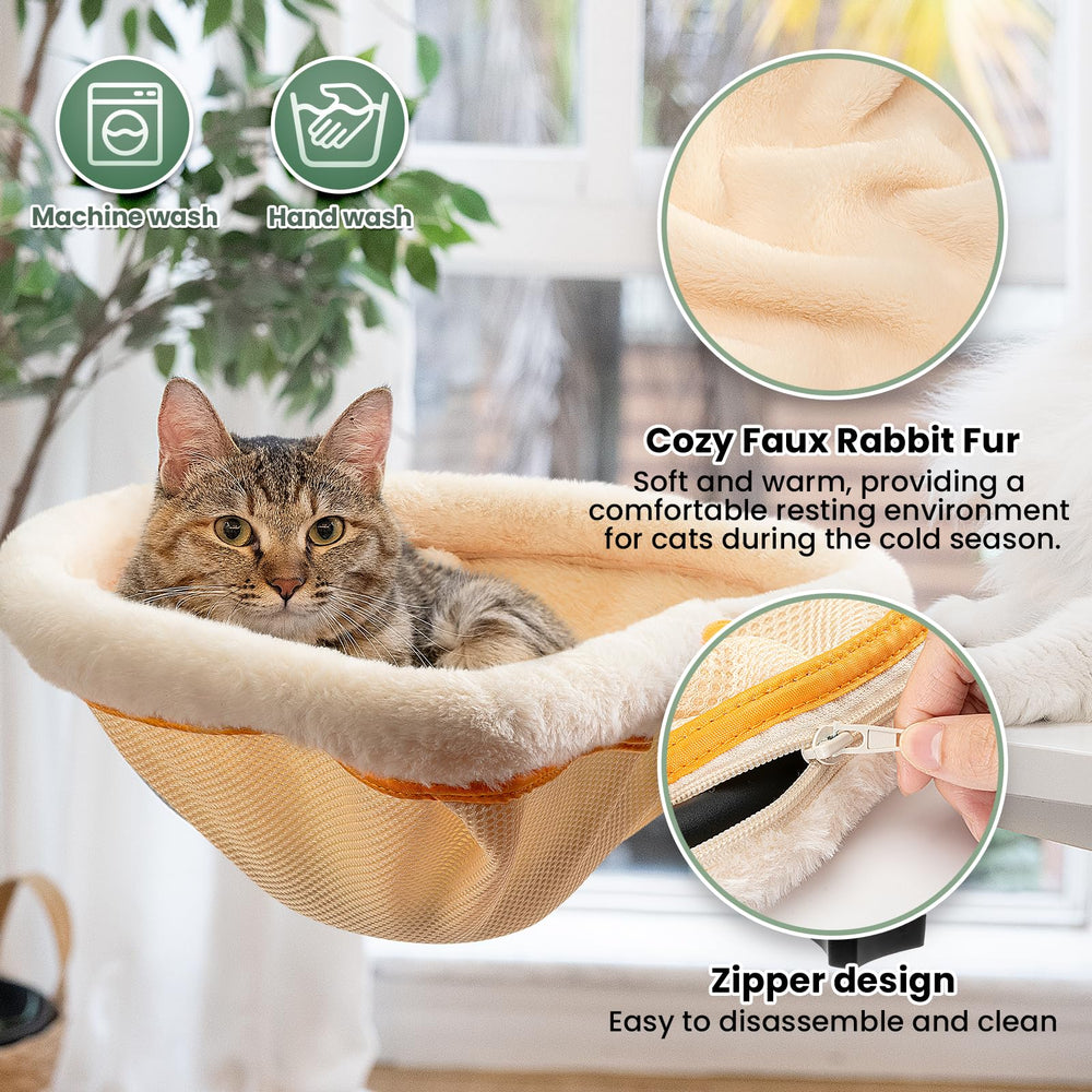 JUNSPOW Cat Desk Bed Zipper Design enables easy cleaning and cover removal