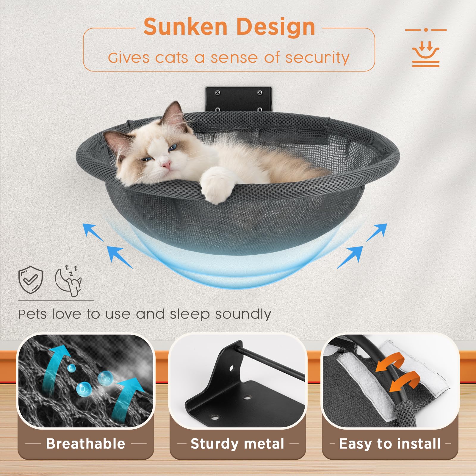 JUNSPOW breathable mesh cover keeps your cat cool and comfortable.
