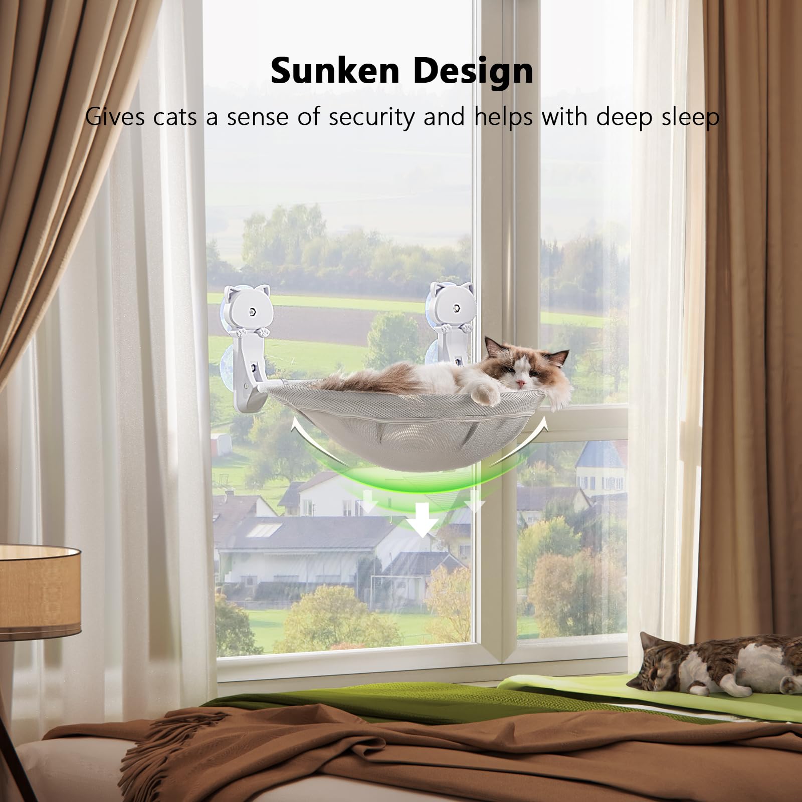 JUNSPOW cat window perch foldable design saves space