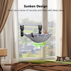 JUNSPOW cat window perch uses strong suction cups for tool-free installation.