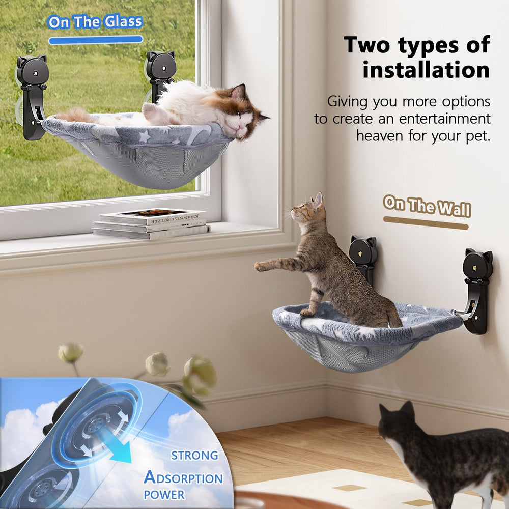 JUNSPOW window perch with zipper removable cover for seasonal comfort.