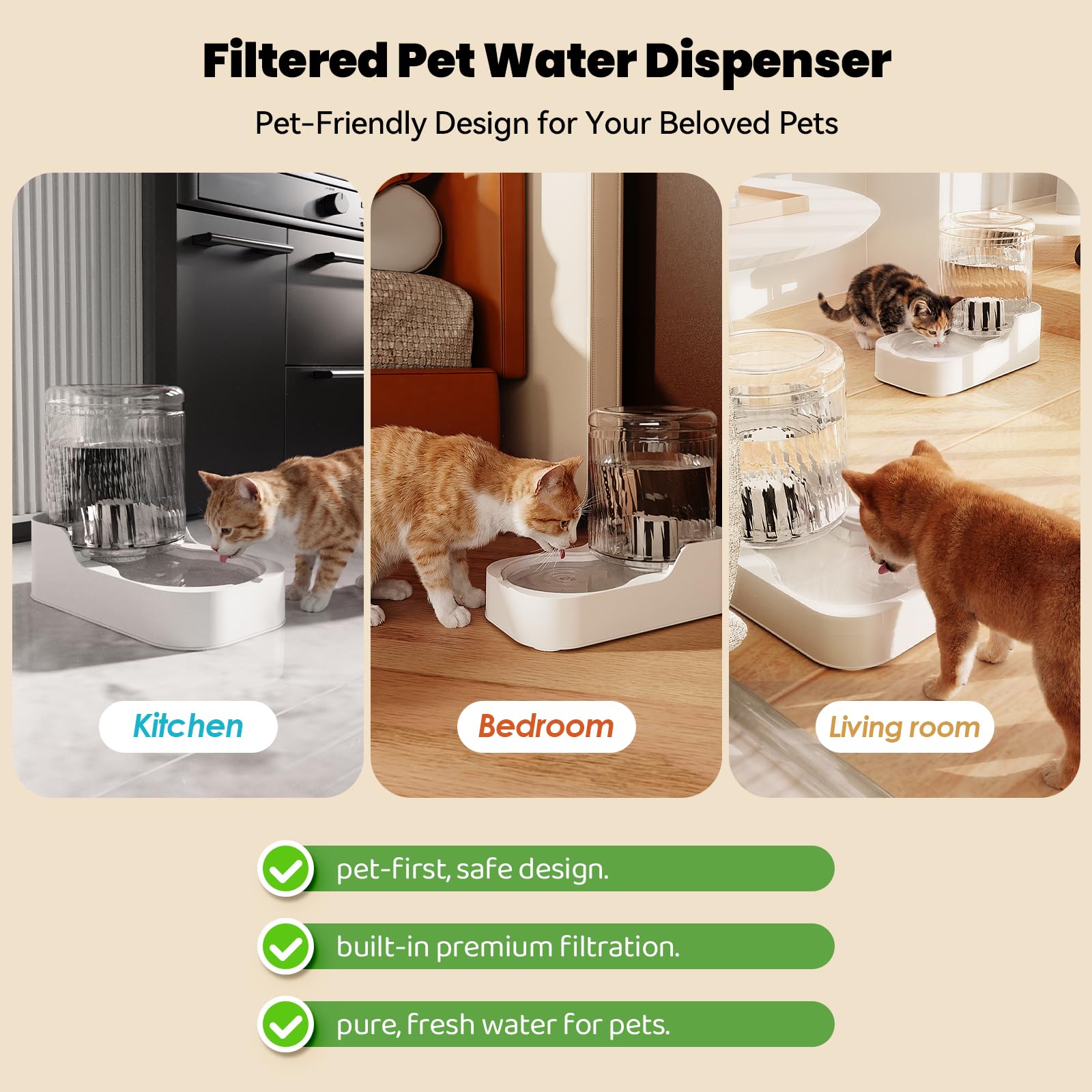 JUNSPOW pet-friendly PP+PET materials ensure safe sipping.