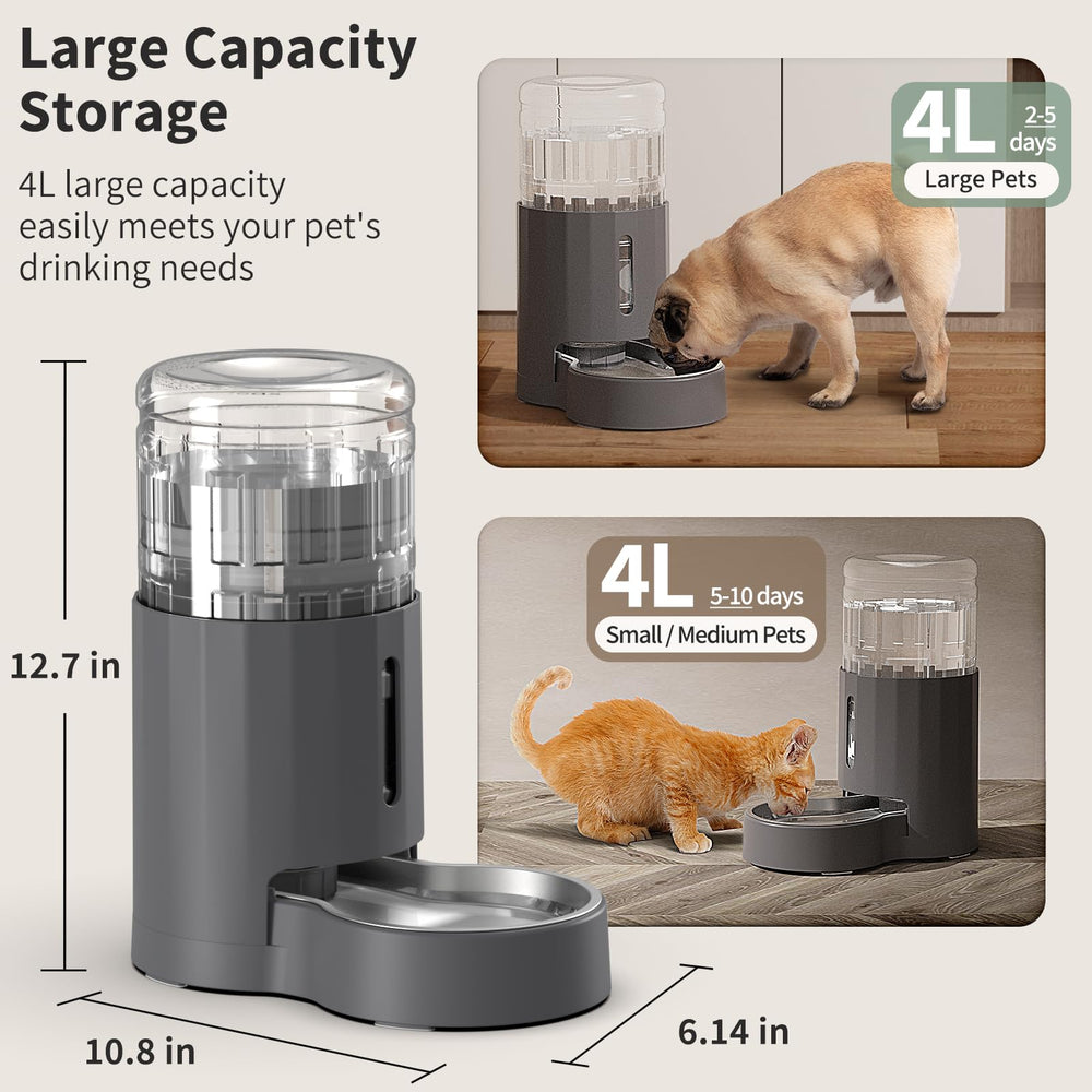 JUNSPOW gravity waterer demonstrates automatic refill without electricity.