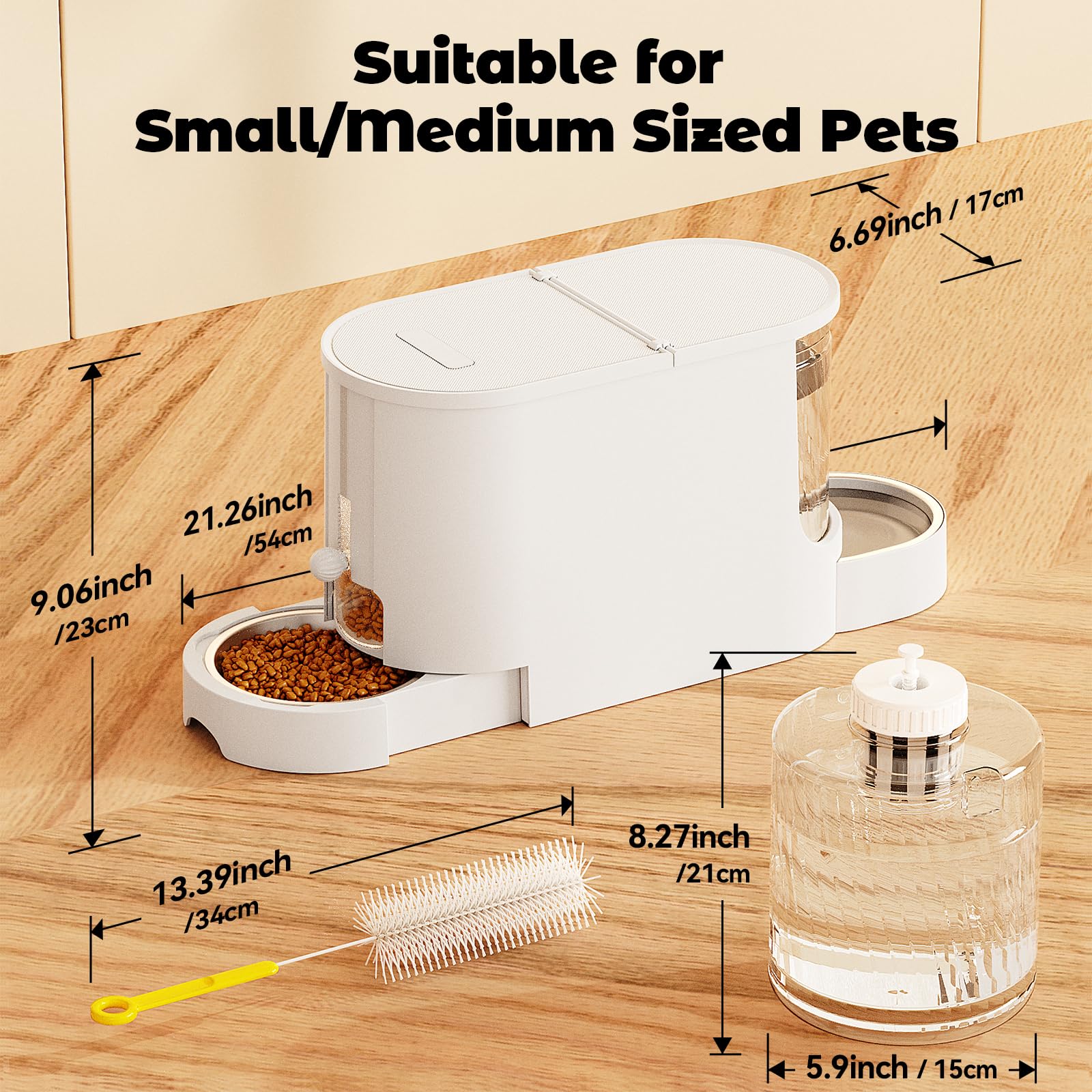 Large 3L water capacity in JUNSPOW feeder supports longer intervals between refills.