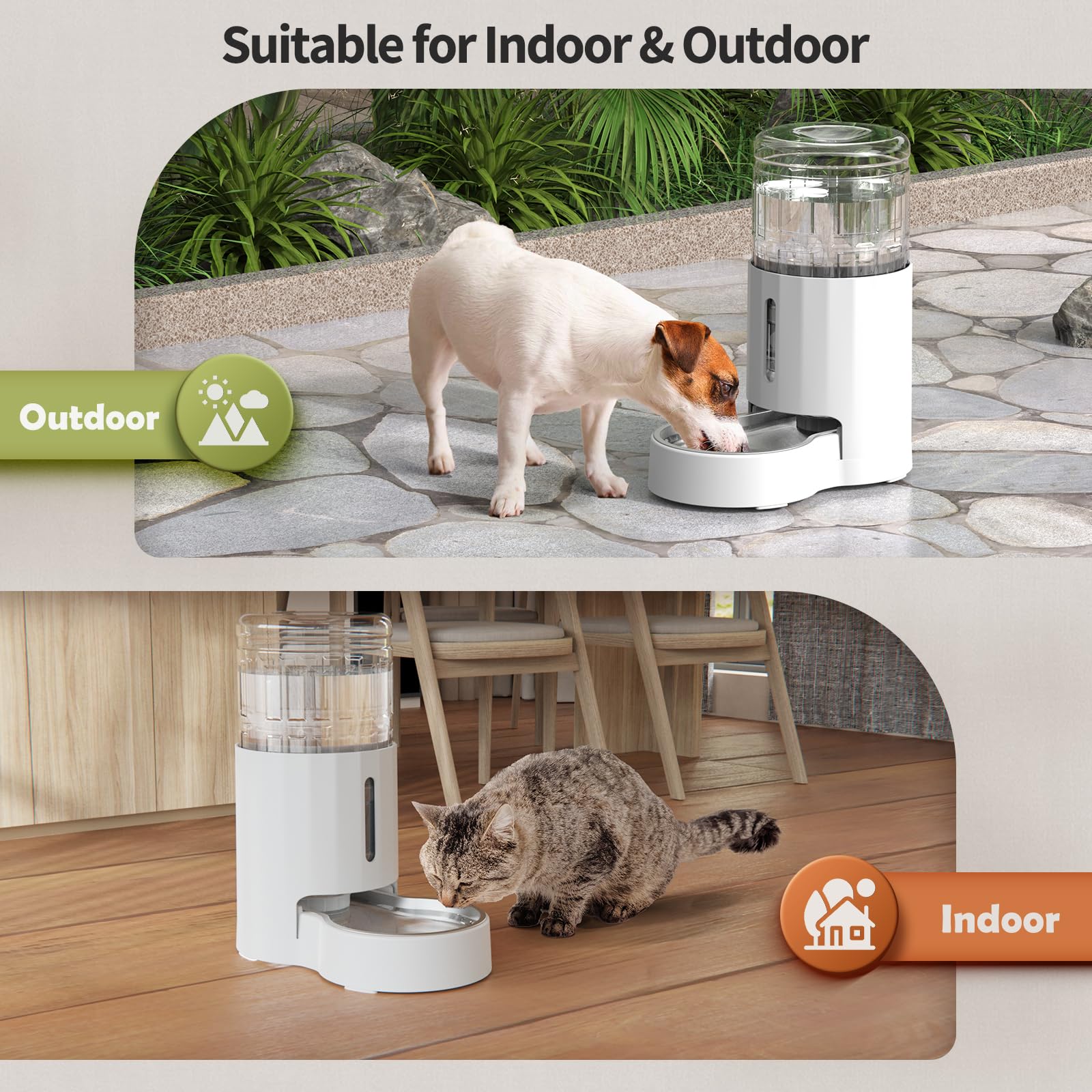 JUNSPOW low-noise water flow keeps pets calm while drinking.