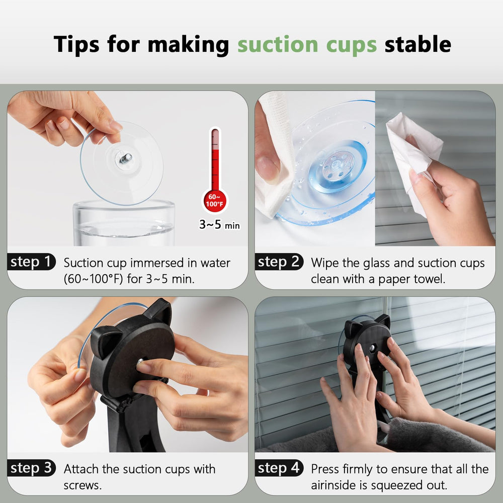JUNSPOW pre-install suction cup tips ensure strong, tool-free setup.