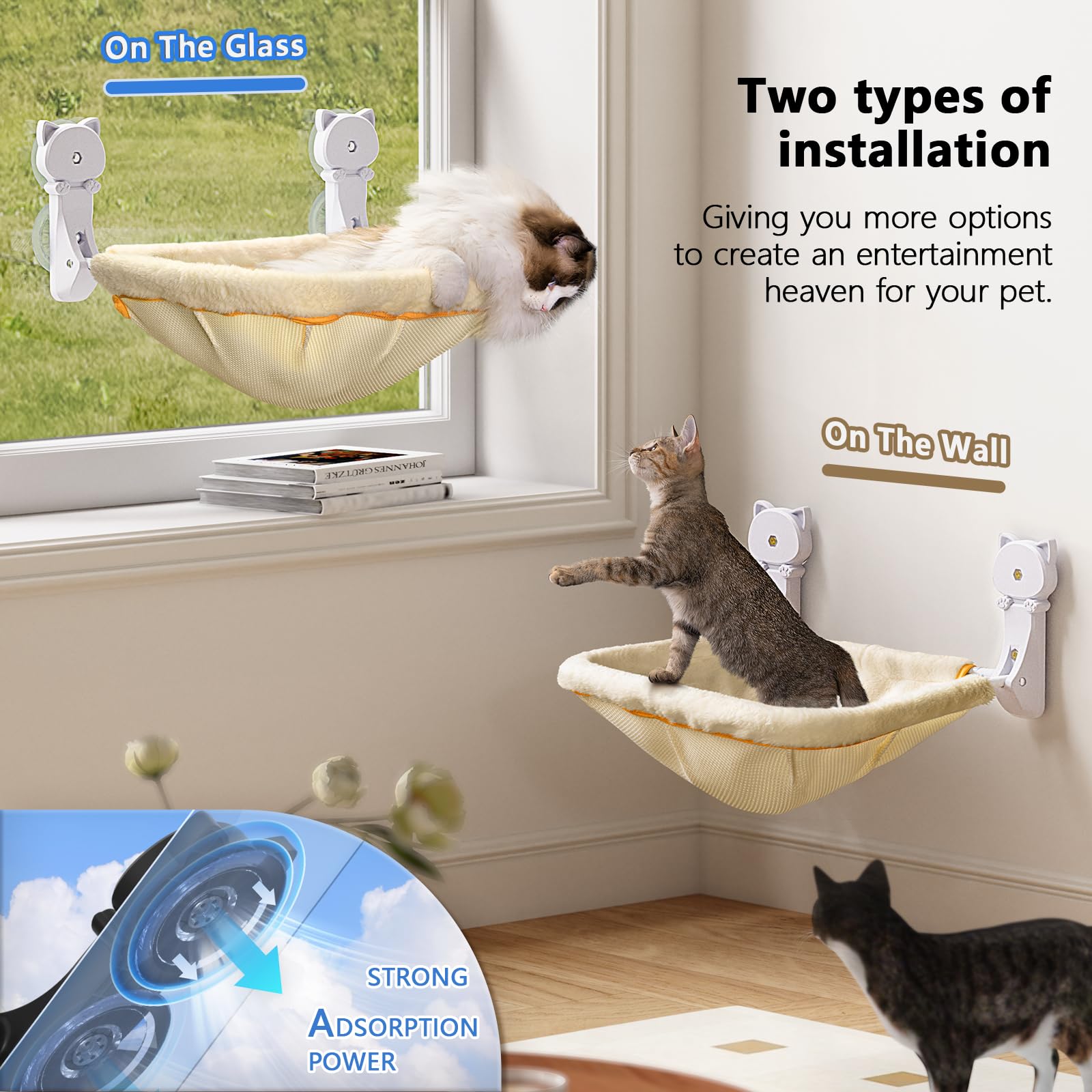 JUNSPOW stable suction cups keep perch securely in place