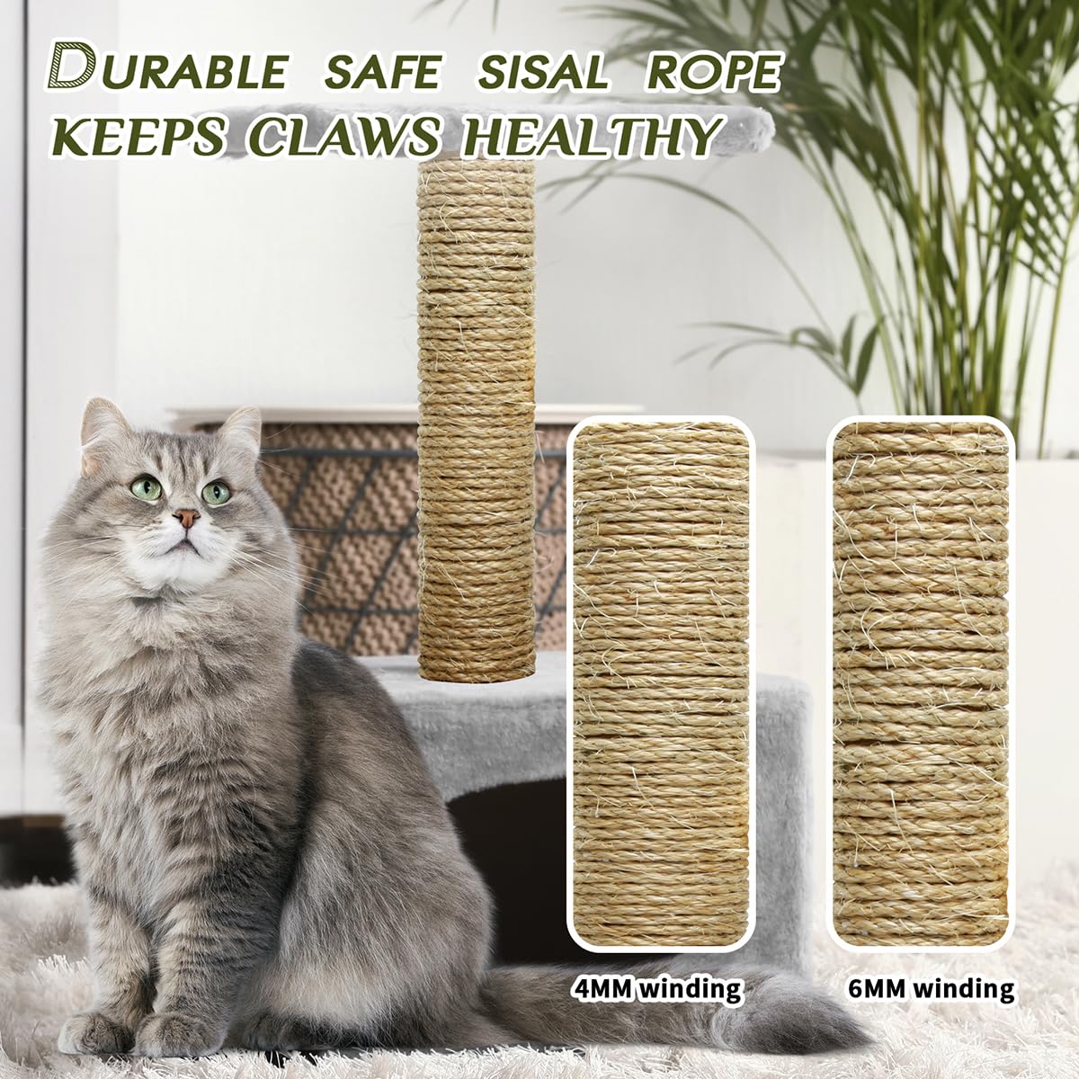 Juomid cat sisal rope suitable for indoor or outdoor use with natural fibers.