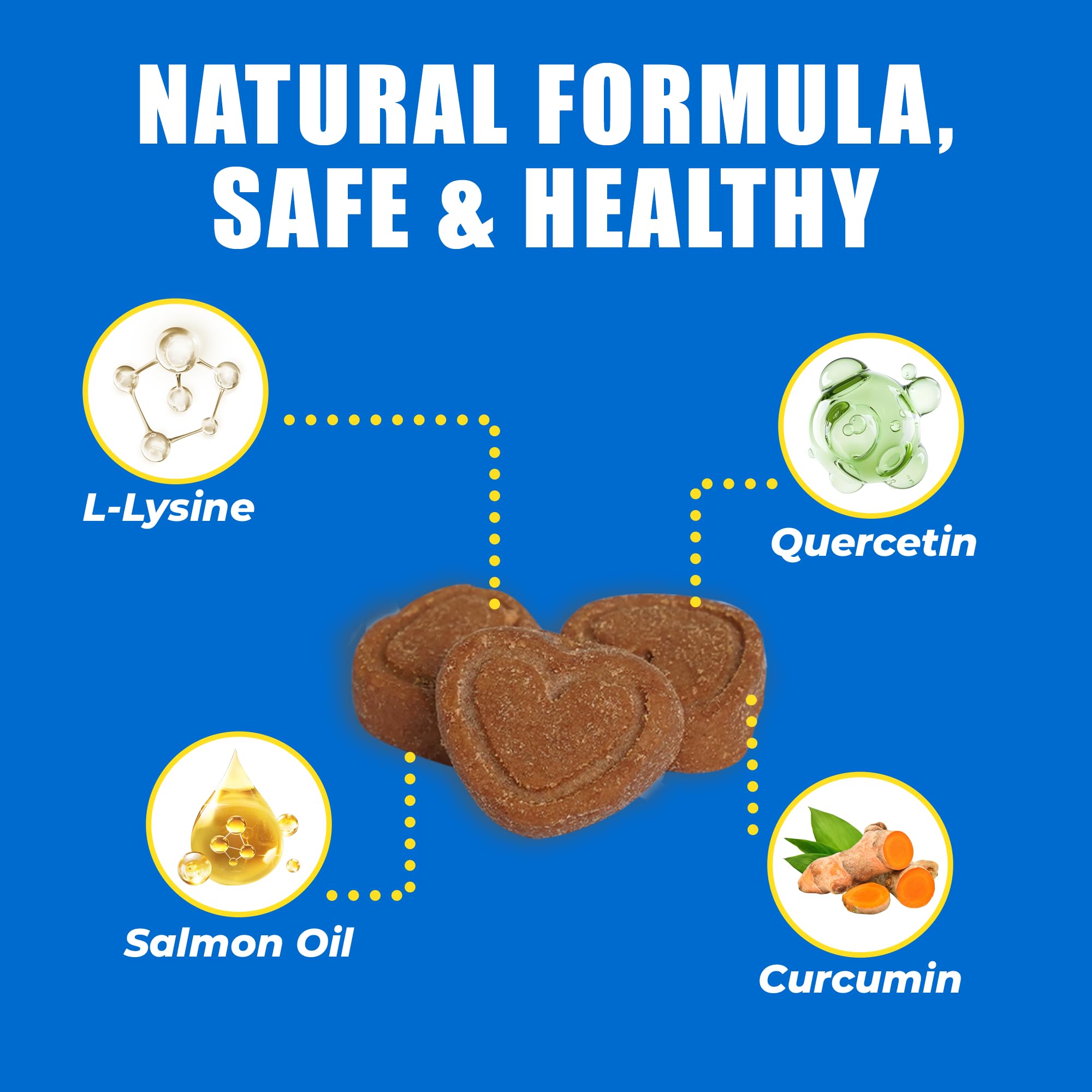 Just Try 300 Bites ingredients list features L-Lysine and Quercetin for skin health.