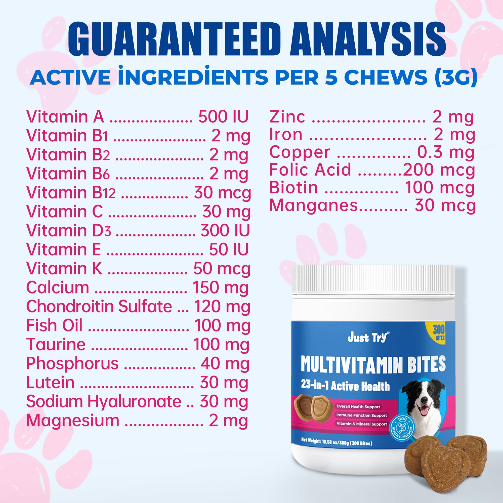Just Try 60-day supply bottle for long-lasting canine nutrition