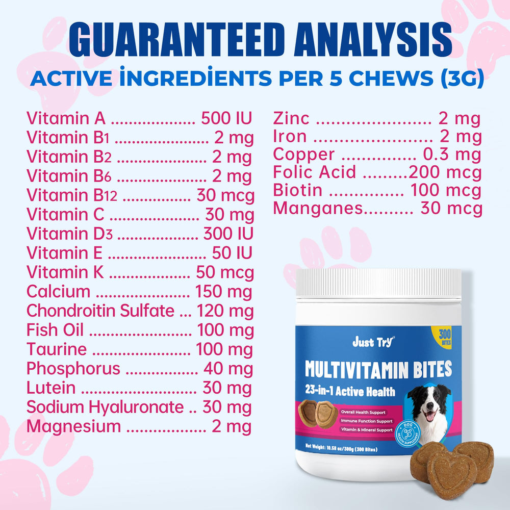 Just Try 60-day supply bottle for long-lasting canine nutrition