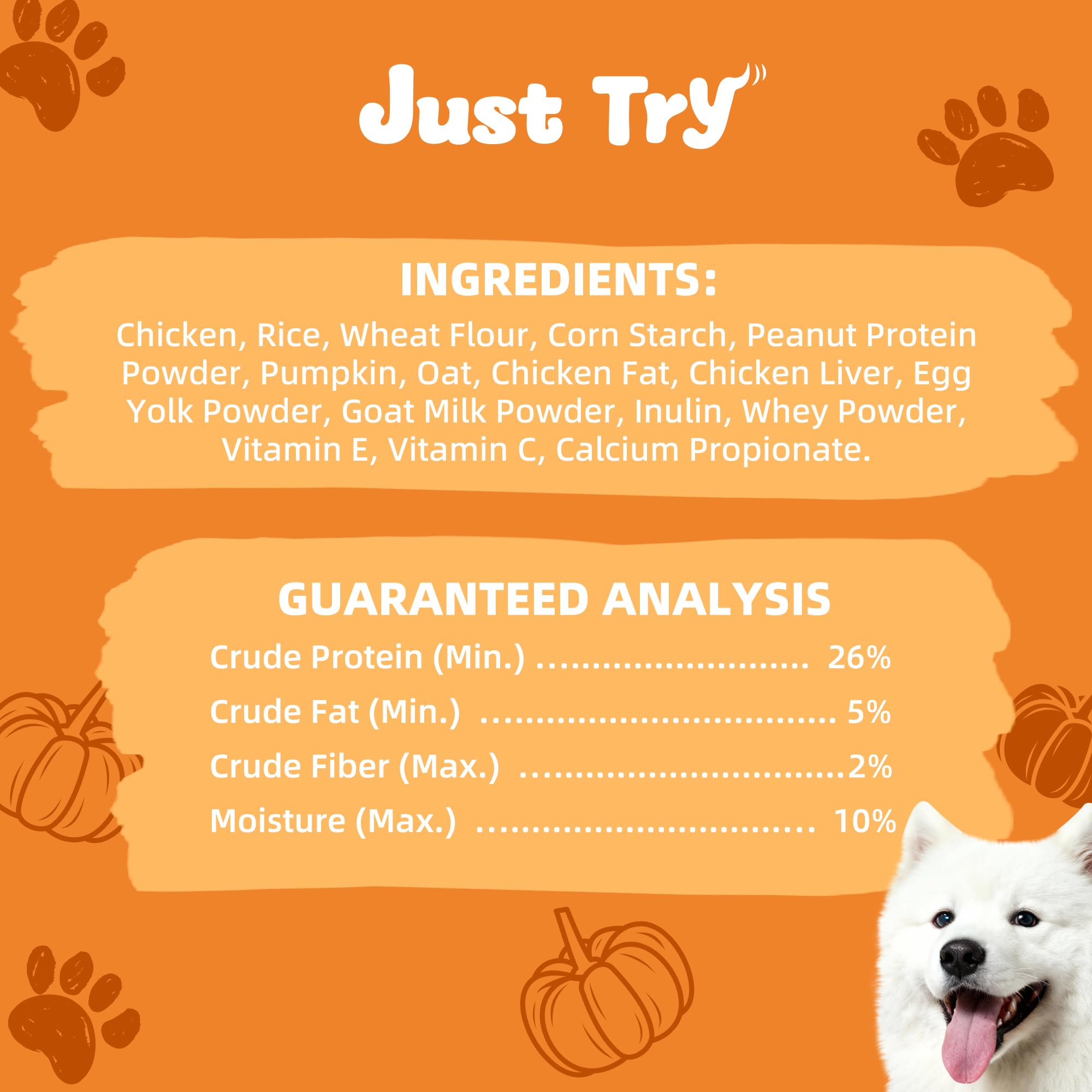 Just Try all sizes friendly dog treats suitable for puppies to seniors