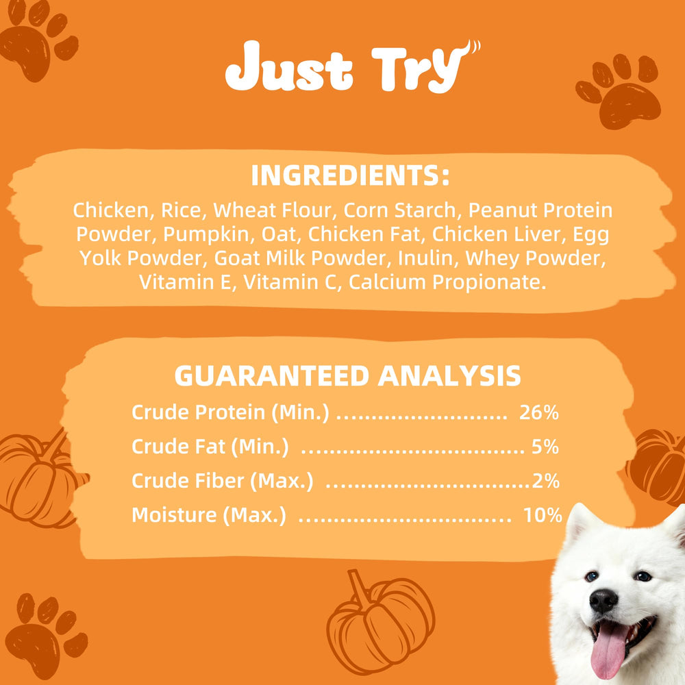 Just Try all sizes friendly dog treats suitable for puppies to seniors