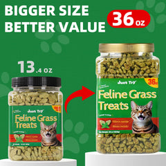 Just Try cat grass biscuits bulk pack for multi-cat households and digestion support.