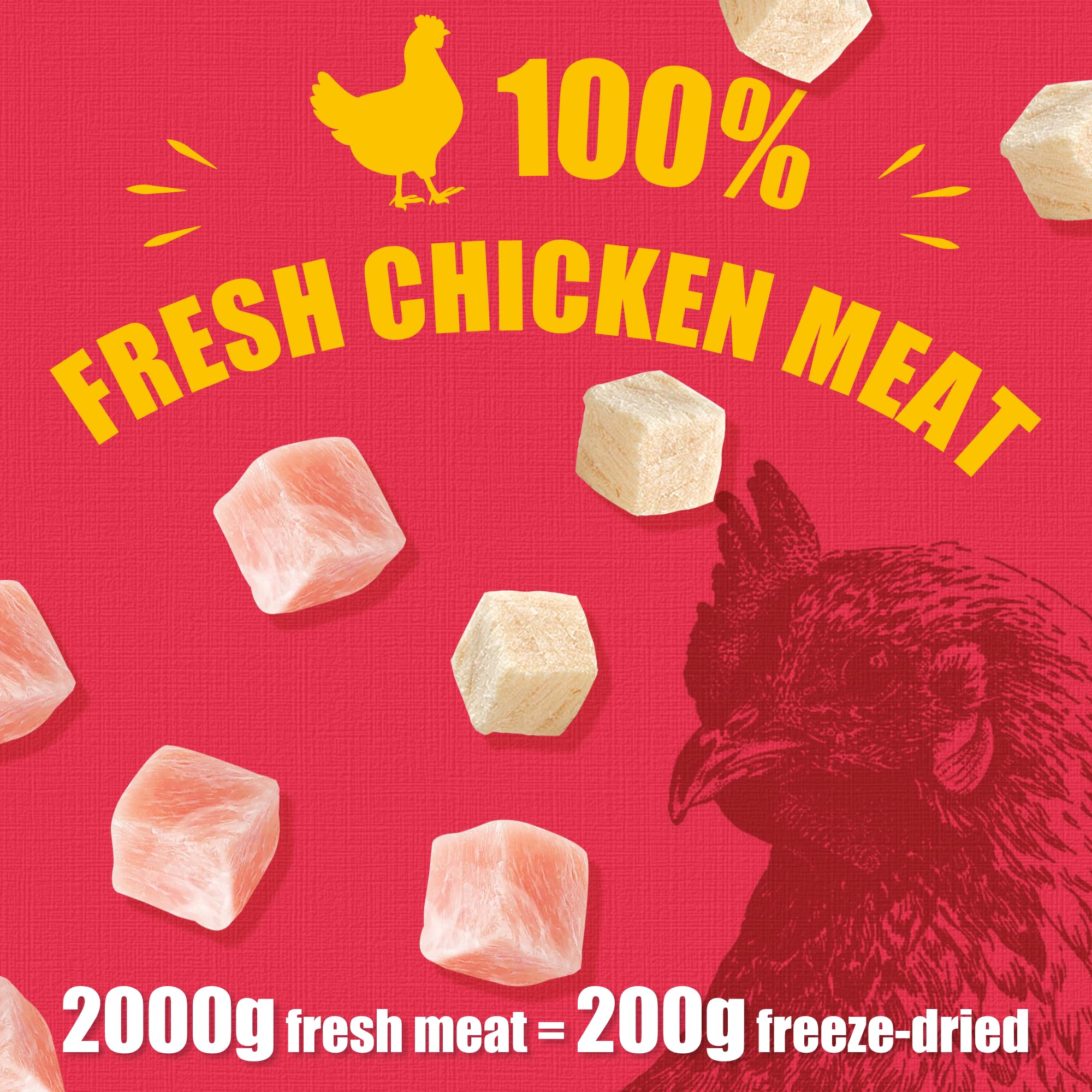 Just Try chicken treats for training, quick to shake and reward.