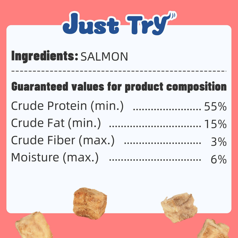 Just Try freeze-drying process icon emphasizes freshness and nutrient retention.