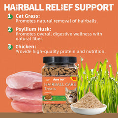Just Try Hairball Support jar seal highlighting stay-fresh packaging