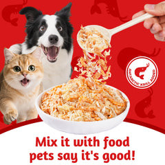 Just Try Freeze-Dried Antarctic Krill; high-protein texture for active pets.
