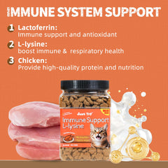Just Try Lysine Cat Treats cat closeup showing a crunchy texture loved by felines