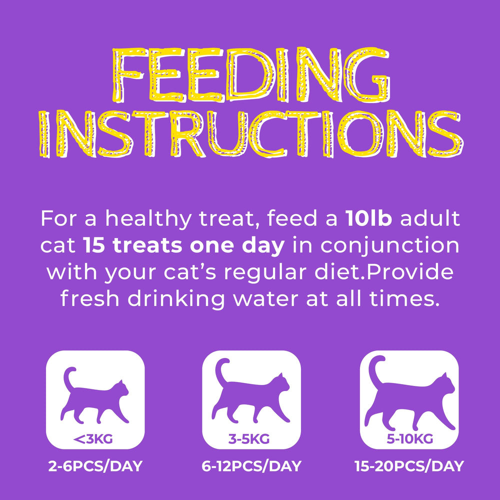 Just Try Lysine Cat Treats crunchy texture for teeth cleaning and fresh breath.