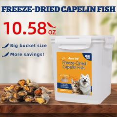 Just Try minnow-based protein info graphic highlighting 65% crude protein and health benefits.