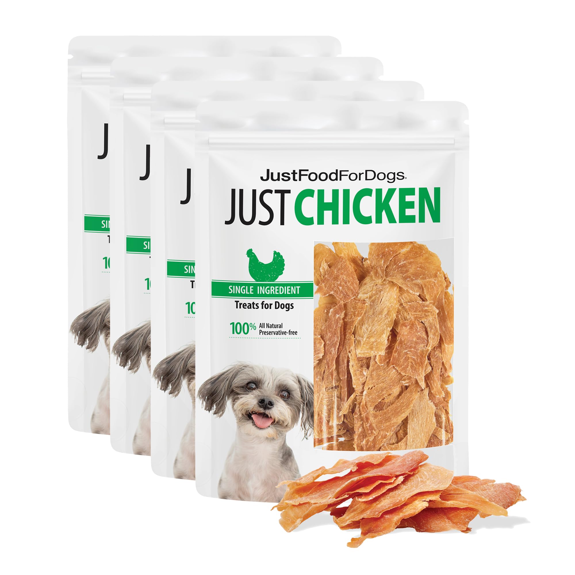 JustFoodForDogs chicken breast treat pack 4: protein-rich training reward for dogs