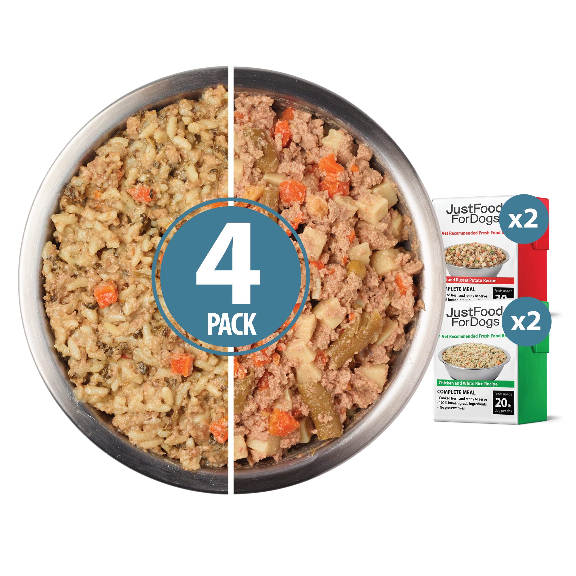 JustFoodForDogs beef-chicken topper variety pack enhances mealtime flavor