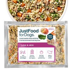 JustFoodForDogs frozen dog food pack7 ready for meals and easy feeding.