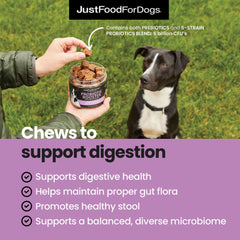 Close-up of JustFoodForDogs Hip & Joint Soft Chews texture for easy daily use.