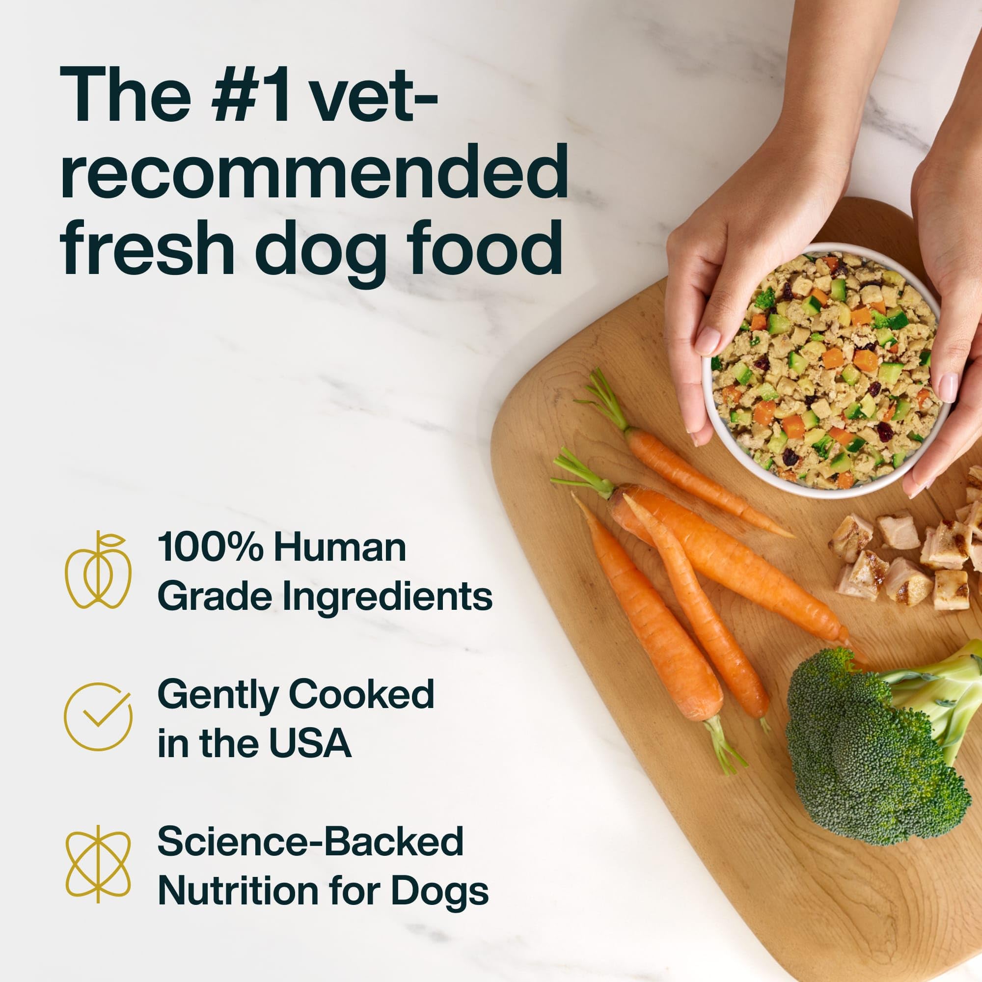JustFoodForDogs human-grade dog meals with fresh ingredients.