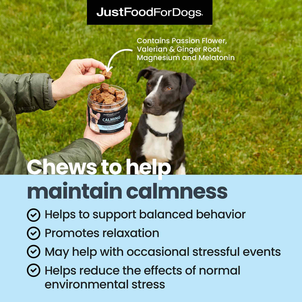 JustFoodForDogs human-grade ingredients close-up highlighting plant-based components.