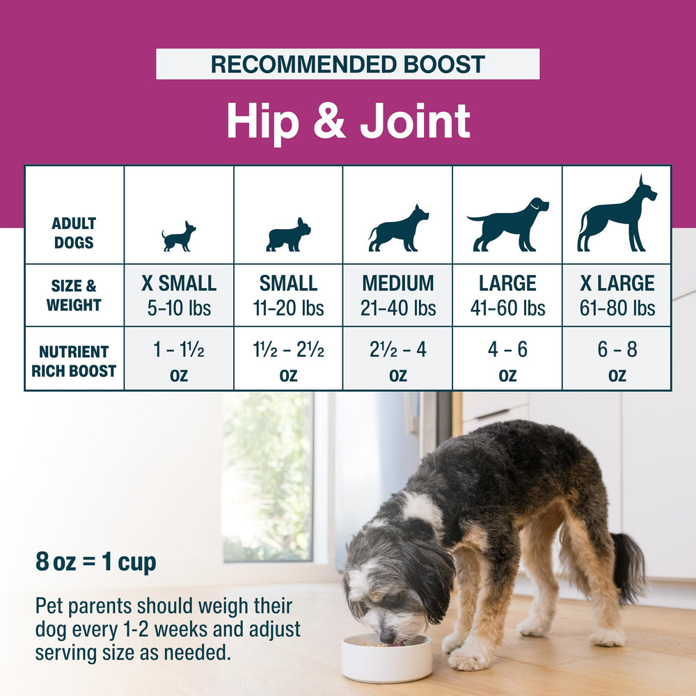 JustFoodForDogs JustFresh Boost chicken-based-topper complements dry food with extra nutrients
