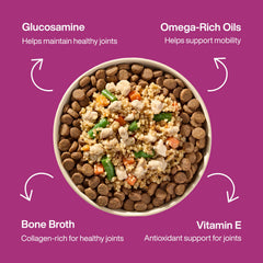 JustFoodForDogs JustFresh Boost omega-rich-topper uses algae and flaxseed oils for flexible joints