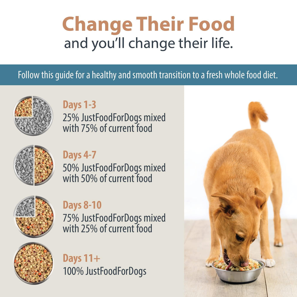 JustFoodForDogs Pantry Fresh shelf-stable pack showcased for travel