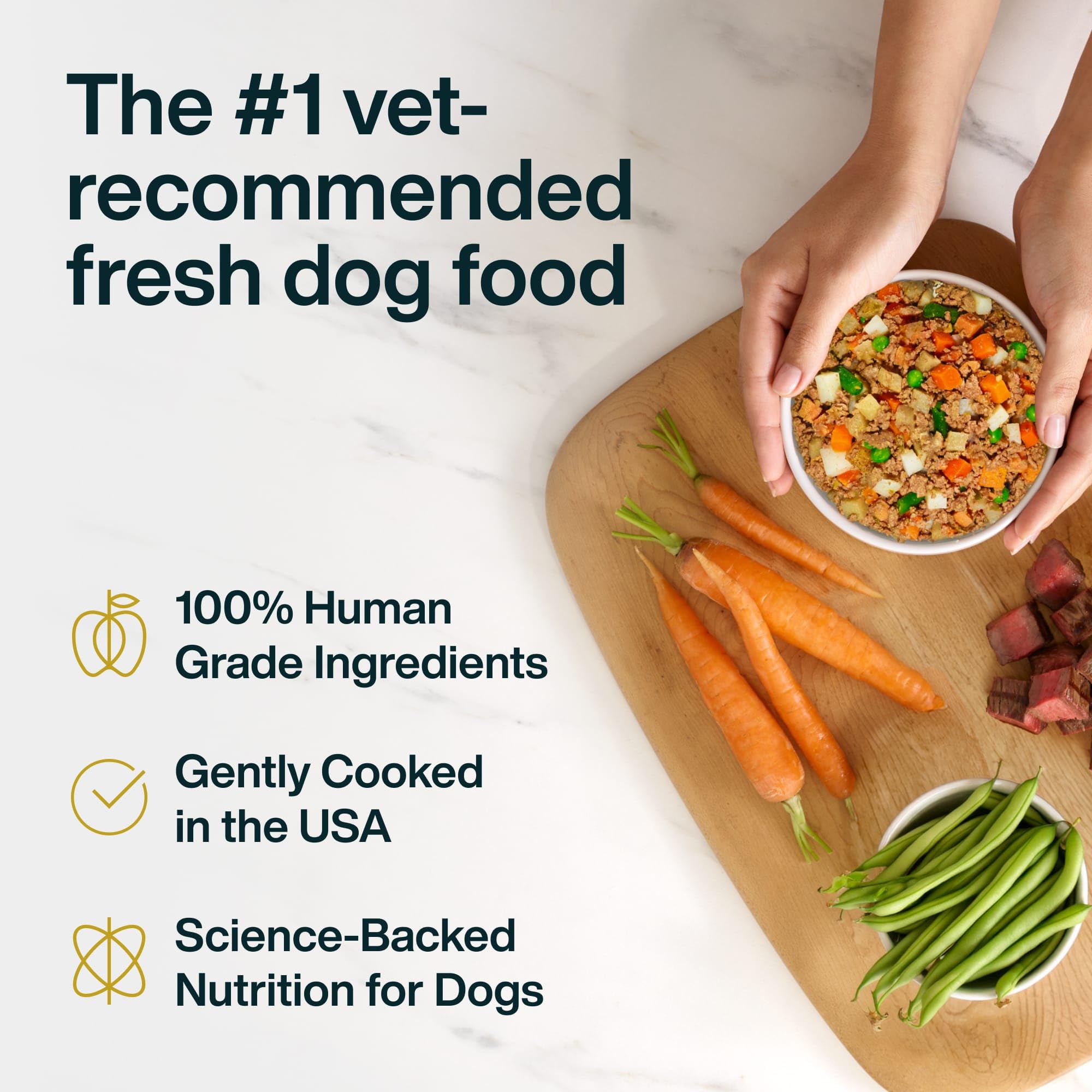 JustFoodForDogs Pantry Fresh serving in bowl as a meal topper.