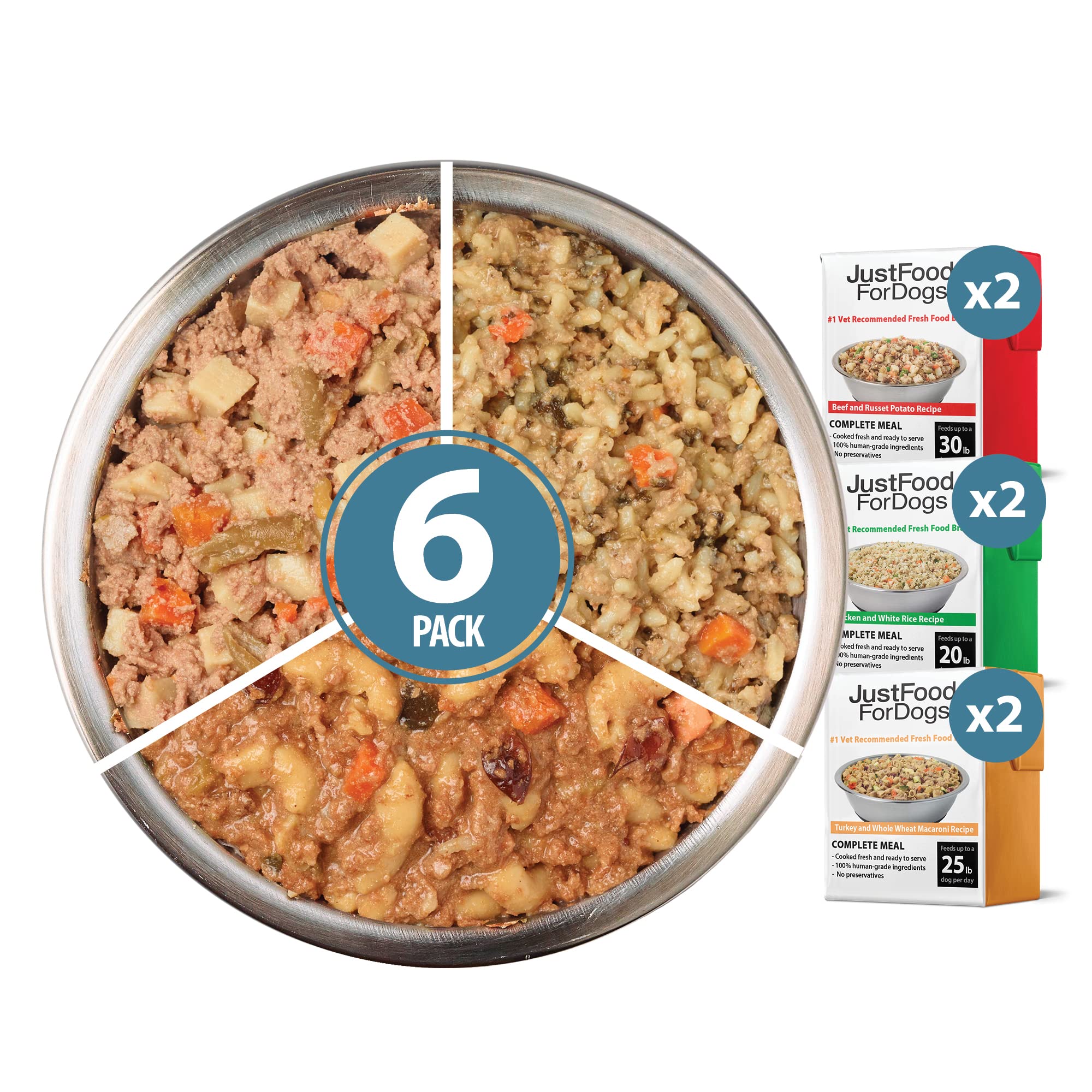 JustFoodForDogs Pantry Fresh packaging in a Tetra Pak, shelf-stable and preservative-free.
