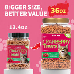 Just Try dental-friendly crunch cat treats help clean teeth and freshen breath