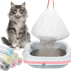 Jutom 84-count sifting litter liners with holes for easy separation of clean litter