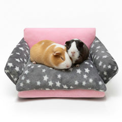 JVVGPET guinea pig sofa bed in gray star pattern for cozy rest