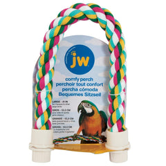 JW Pet Comfy Perch includes screw-off attachments for easy cage mounting.