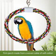 JW Pet Swing N' Perch Large on cage adds playful swing and gentle exercise opportunities.
