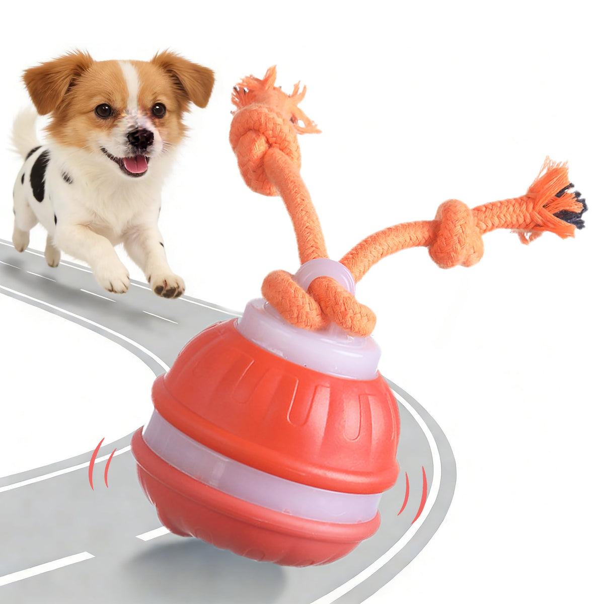 JWKPA interactive dog toy ball with squeaky sound for engaging playtime.