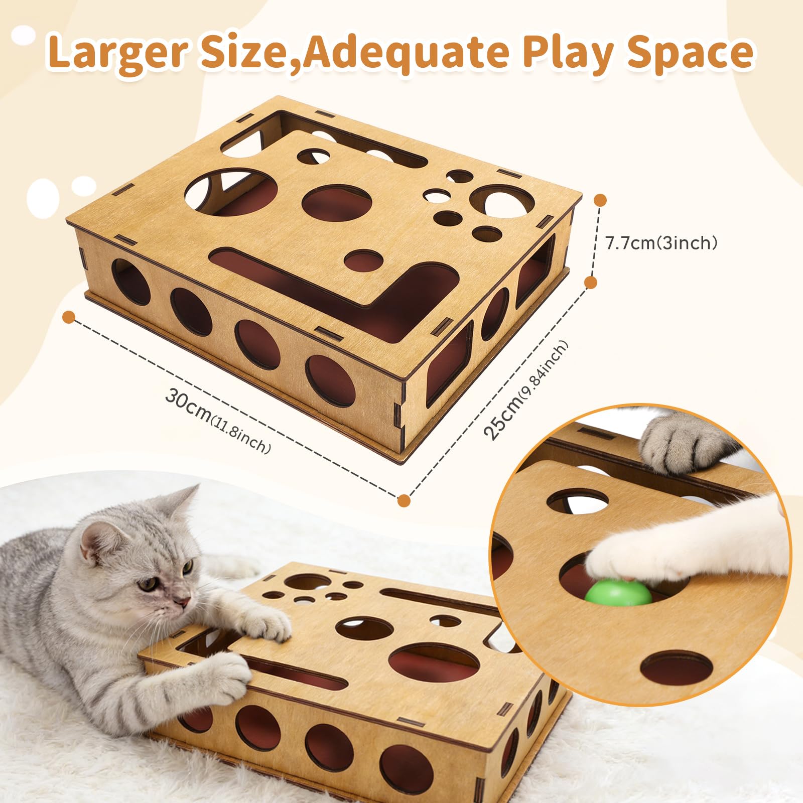 Jwtolp cat nail file scratch enrichment box uses durable materials for lasting scratching fun.