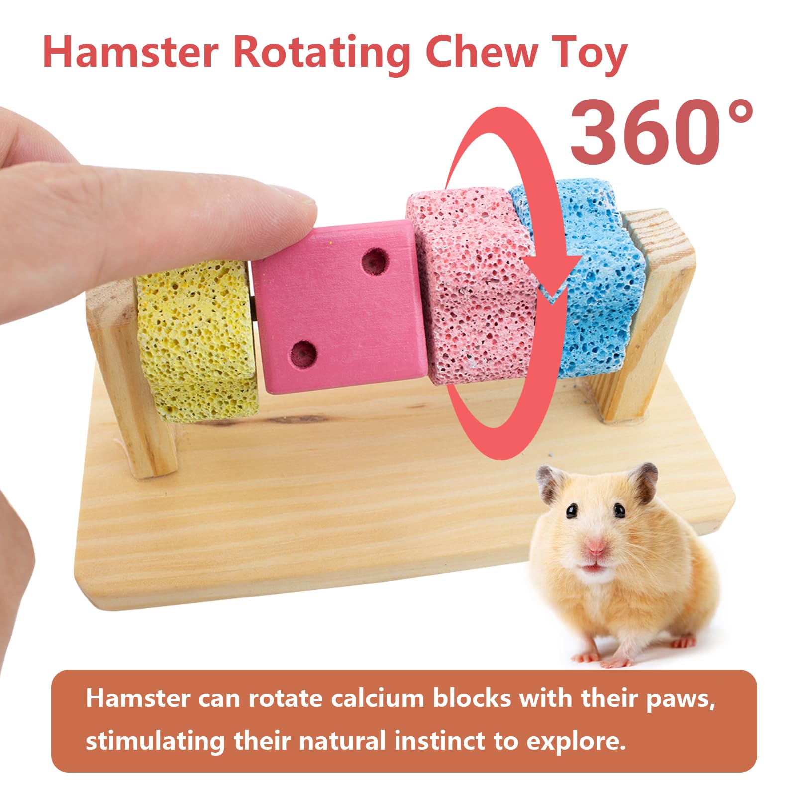 JWVGWV rotating wood stand for small animals encouraging exercise and exploration.