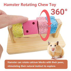 JWVGWV rotating wood stand for small animals encouraging exercise and exploration.