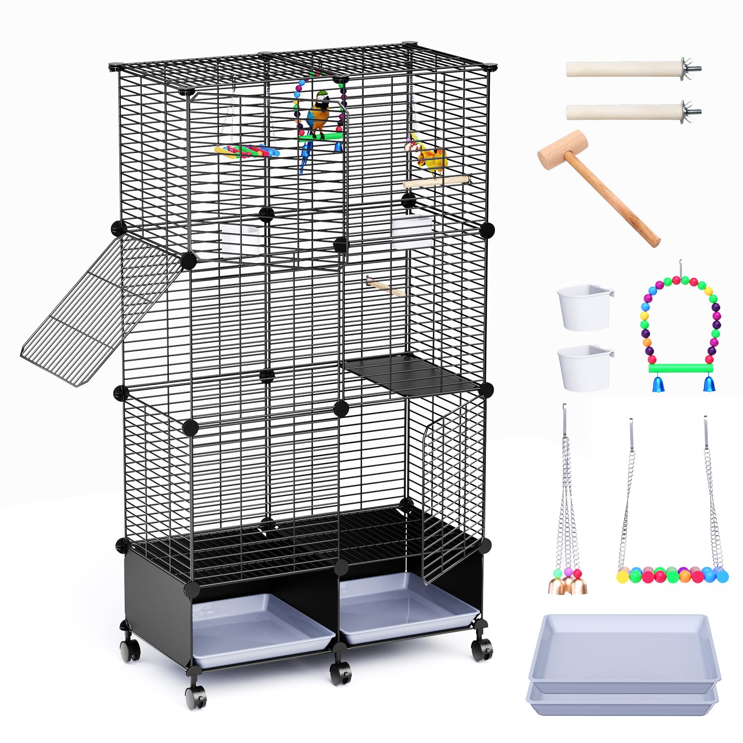 JYEARN Flight Cage frame with durable powder-coated metal build for long-lasting use