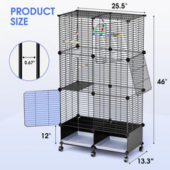 JYEARN Flight Cage wheels showing smooth rolling and easy repositioning